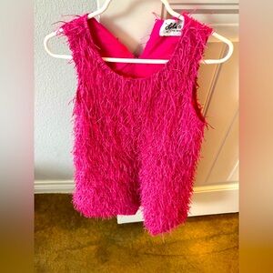 Lola and the Boys pink fringe dress